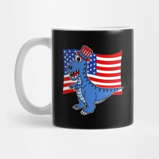 4th July T-Rex American Flag Dinosaur Mug